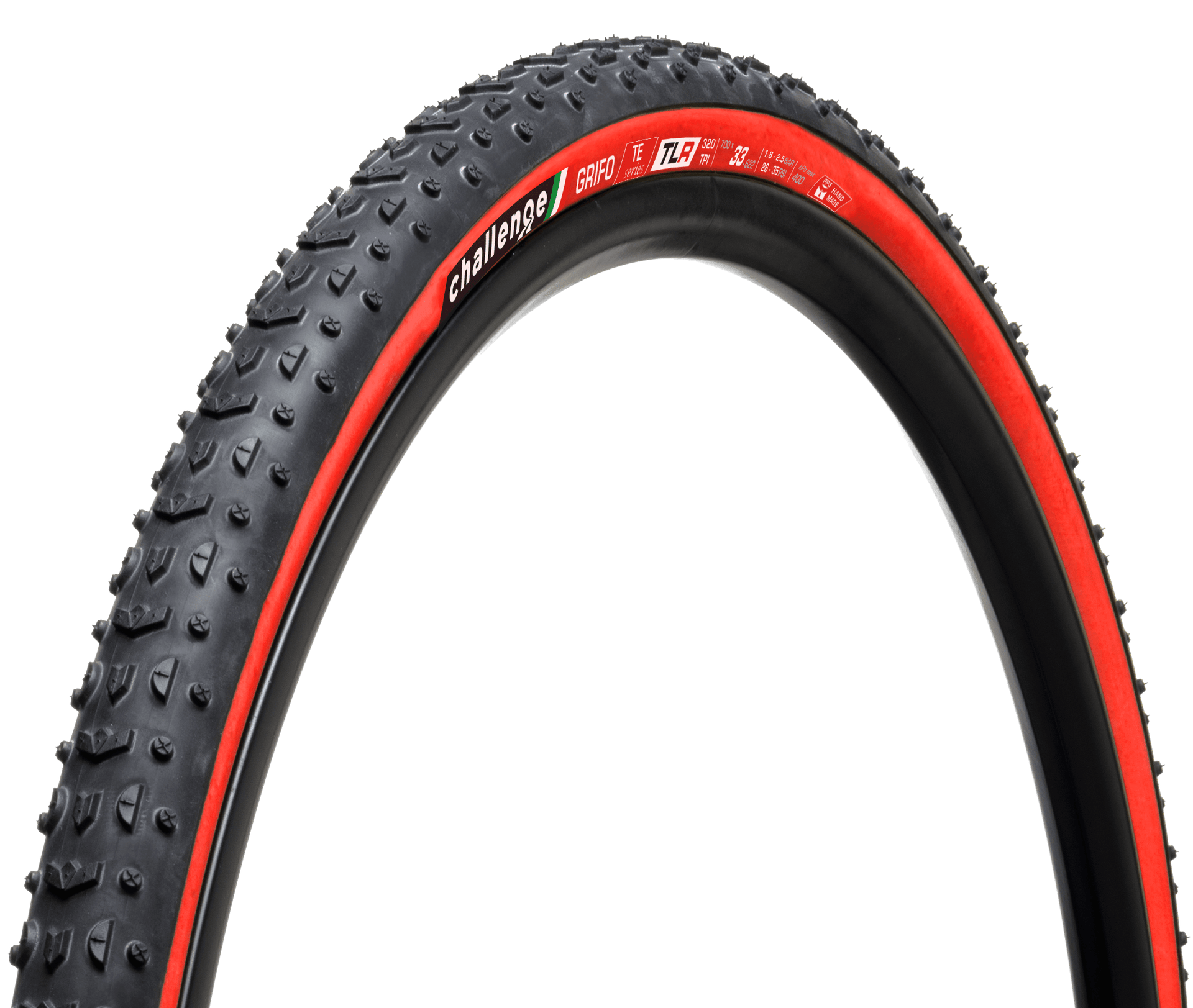 パーツ Challenge Tires GRIFO 700x33 TLR 300TPI Challenge Grifo Handmade TLR PRO Black and Red Tire 700 x 33
