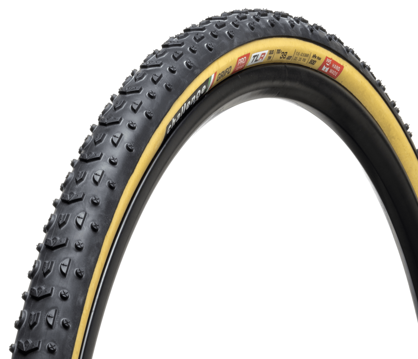 Challenge Grifo Handmade TLR PRO Black and Tan Tire 700 x 38